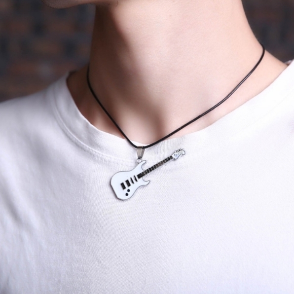 Last1⭐Stainless Steel🍇🍇🍇 Guitar Necklace - Picture 2 of 5
